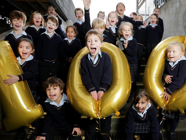 Our Lady of Lourdes - preps celebrating 100 days at school.