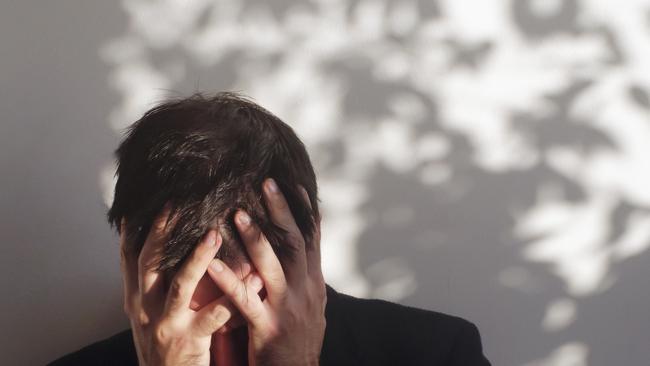 Troubled man suffering mental illness