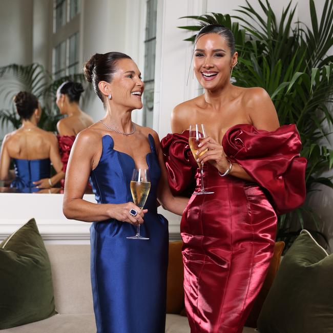 Nicole Piastri, mother of Formula 1 driver Oscar Piastri, and Tahan Lew-Fatt, partner of David Reynolds V8 Supercars driver, at the Rendezvous Hotel in Melbourne. Picture: Alex Coppel.