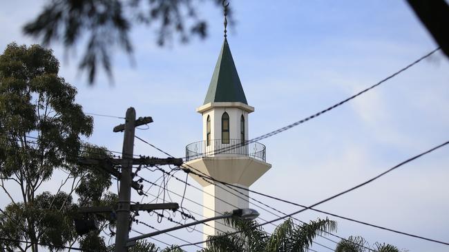 Lakemba Mosque on Thursday during a service for the 'brutal, execution-style murder' of Bilal Hamze. Picture: Christian Gilles