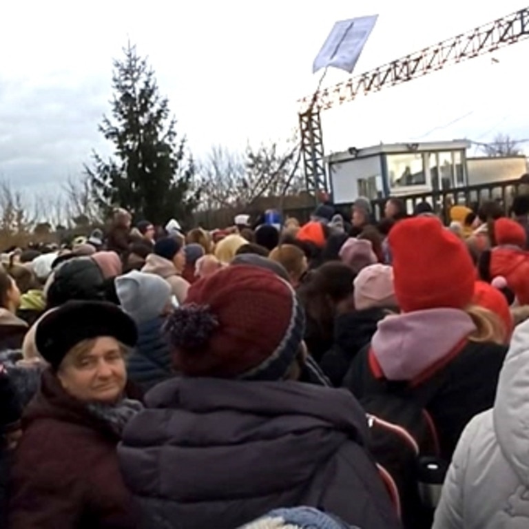 Photo taken at the Ukraine/Polish border as Igor and Liza waited to cross over.