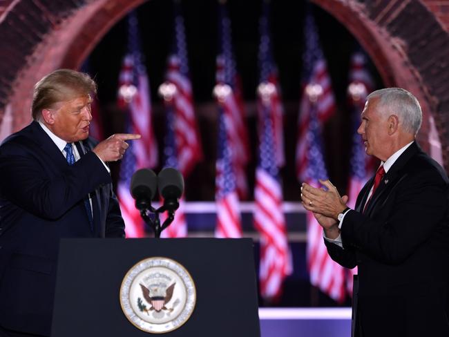 US President Donald Trump and Vice President Mike Pence in Baltimore, Maryland. Picture: AFP