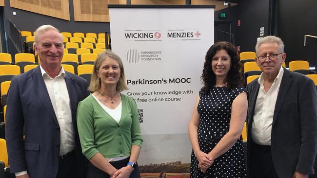 Michael Katz, Professor Michele Callisaya, Professor Jane Alty, and Dr Richard Balanson at the launch of the UTAS Parkinson’s MOOC. Picture: Peter W. Allen