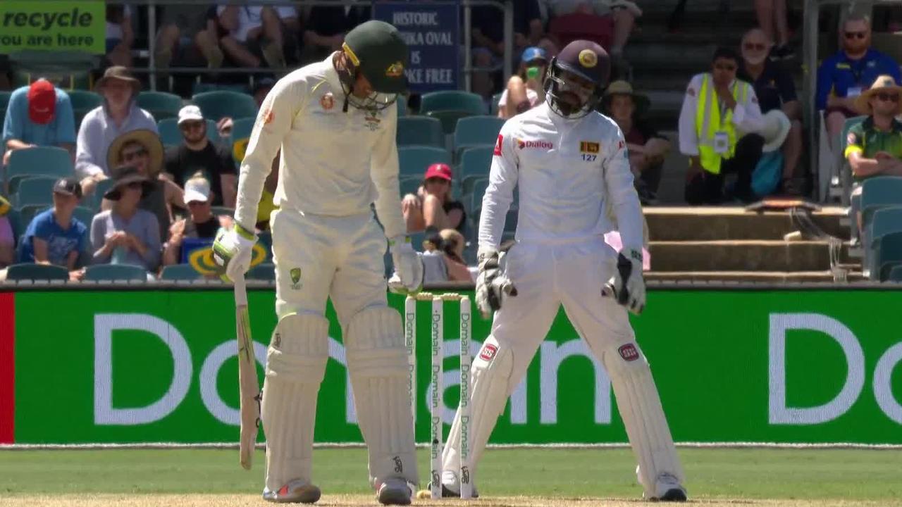 Usman Khawaja became the target of some not-so-subtle sledges from Sri Lanka keeper Niroshan Dickwella on day three of the second Test. 