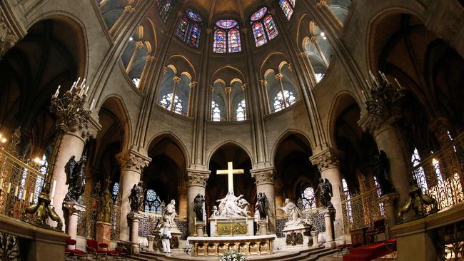 The choir of the Notre-Dame Cathedral in Paris prior to the fire. Picture: AFP