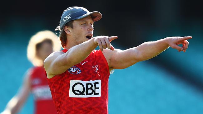 Sydney's Callum Mills during the Sydney Swans training session at the SCG on July 11, 2024.. Photo by Brett Costello(Image Supplied for Editorial Use only - **NO ON SALES** - Â©Brett Costello )