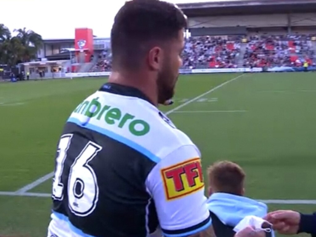 Fifita left the field following his injury.