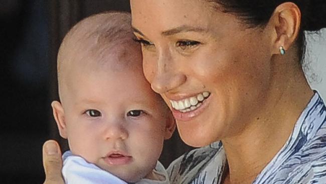 Meghan and Harry’s son was named Archie Mountbatten-Windsor, without a title. Picture: Henk Kruger/AFP