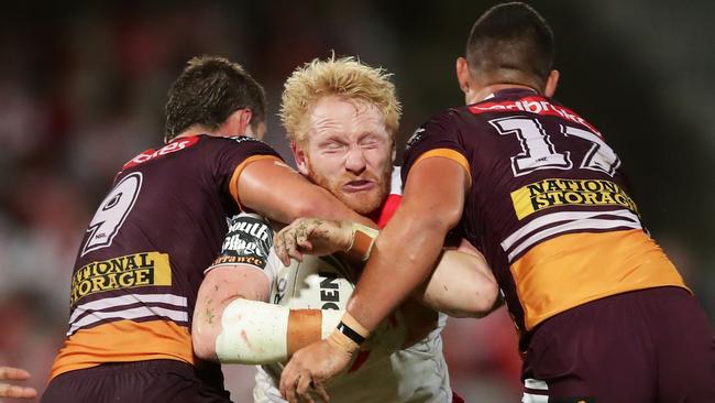 James Graham playing for the St George Illawarra Dragons against the the Brisbane Broncos in 2018 in Sydney. Picture: Getty Images