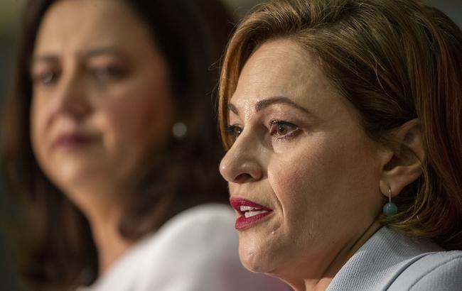 Queensland Premier Annastacia Palaszczuk and former deputy Jackie Trad pictured last year. Picture: AAP/Glenn Hunt