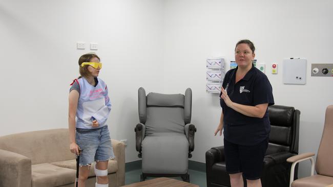 Year 12 student Anna Suter with Nursing and Midwifery Lecturer Shelli Cole at the CQ University Gladstone Uni Experience day. Picture: Rodney Stevens