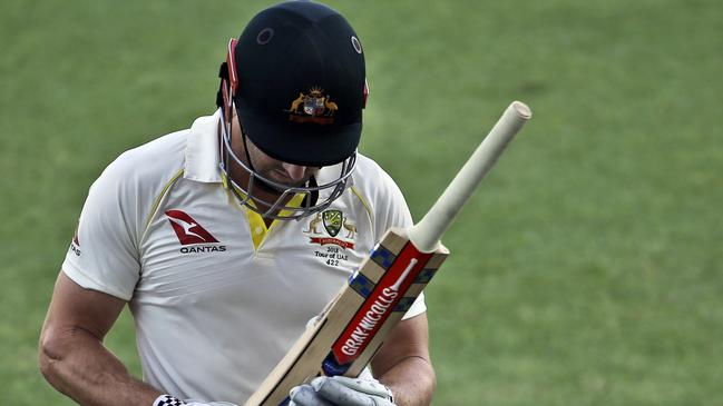 Shaun Marsh just couldn’t get anything going in the UAE. Picture: AP.