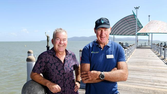 Museum of Underwater Art chair Paul Victory and Deputy chair Dr Adam Smith have announced that eight new sculptures will be installed near John Brewer Reef. Picture: Shae Beplate.