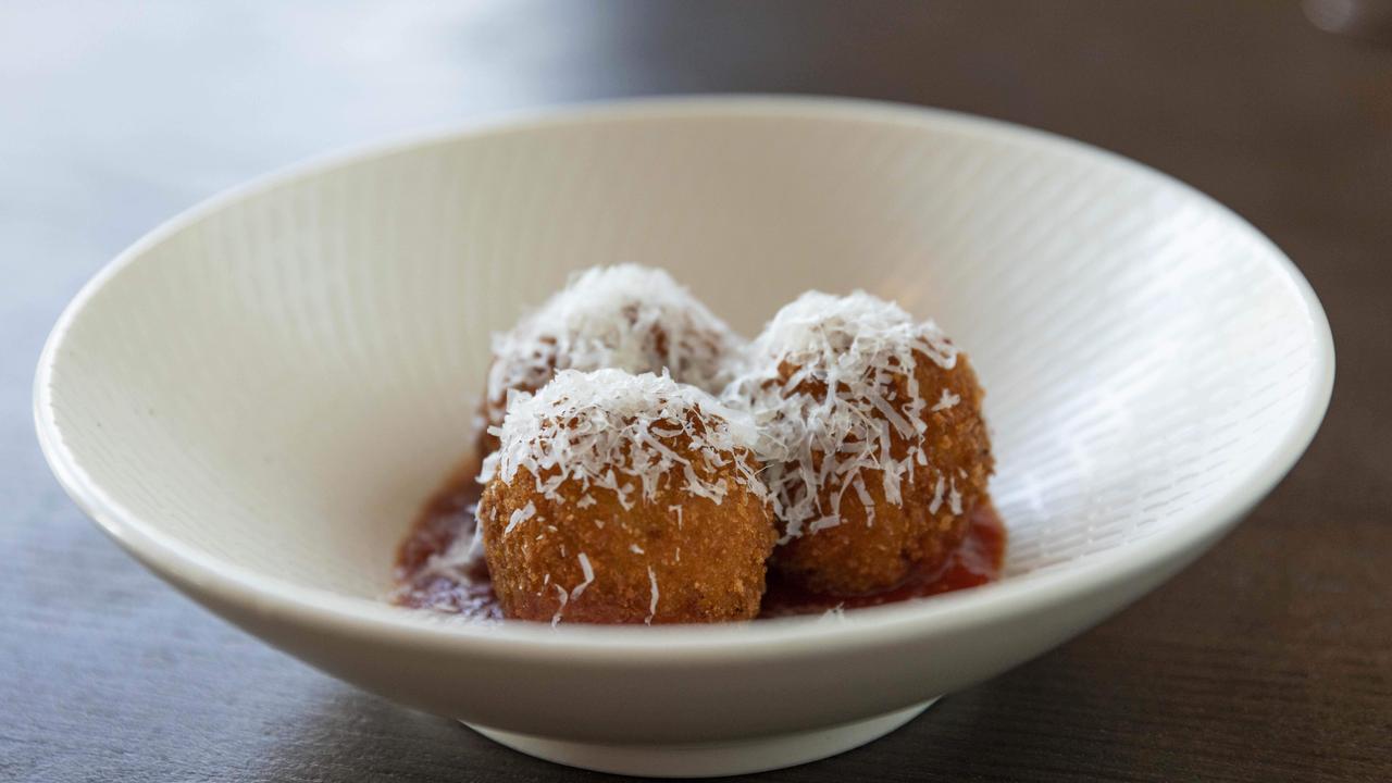 Arancini at Elementi at Paddington. Picture: Mark Cranitch.