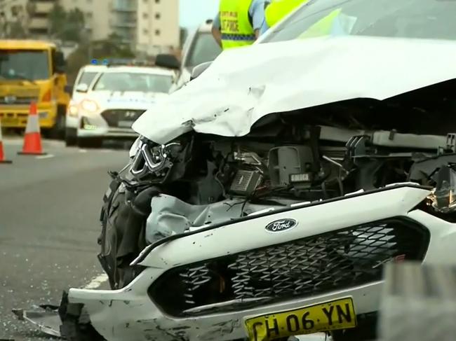 The patrol car being driven by Harry Little that day. Picture: 9 News