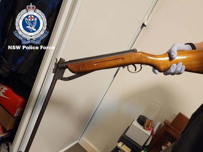 Four firearms – a pump-action shotgun, one rifle and two pistols – were seized.