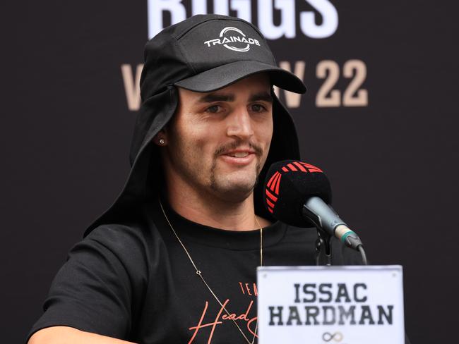 Asked about his new moustache and goatee, Hardman said he’s wearing it, “because it slaps”. Picture: No Limit Boxing