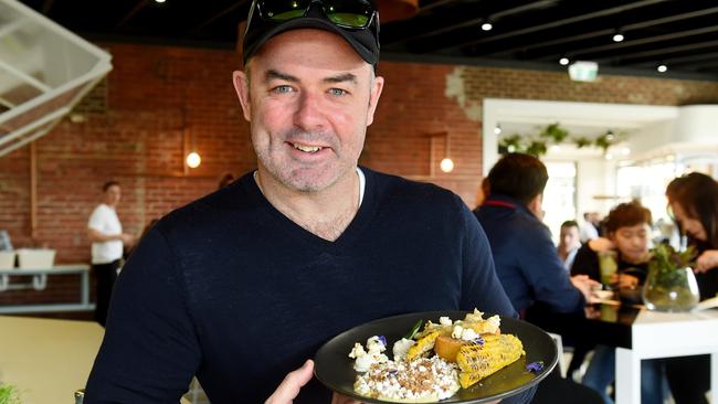 Hawthorn premiership player, radio presenter and commentator Daniel Harford co-owns a new Greensborough cafe called Mabel Jones. Picture: Kylie Else