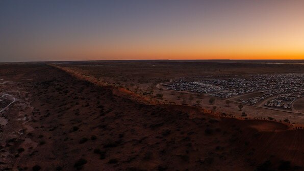 Sunrise at the Big Red Bash. Picture: Matt Williams