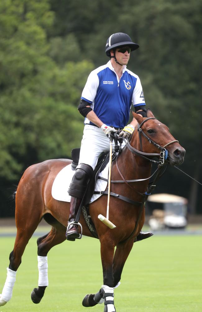 Prince William’s family watched him play in the charity match. Picture: Chris Jackson/Getty Images for The King Power Royal Charity Polo.