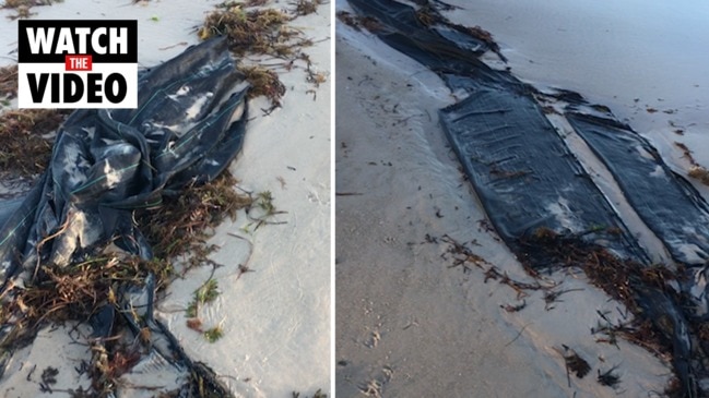 Plastic rubbish left behind on Glenelg beach