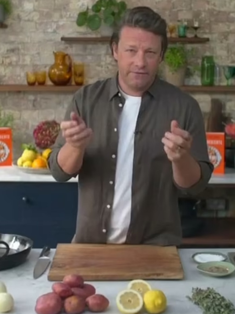 Jamie Oliver shocked Sunrise hosts Natalie Barr and Matt Shirvington when he revealed his unique hack to cook chicken. Picture: Seven.