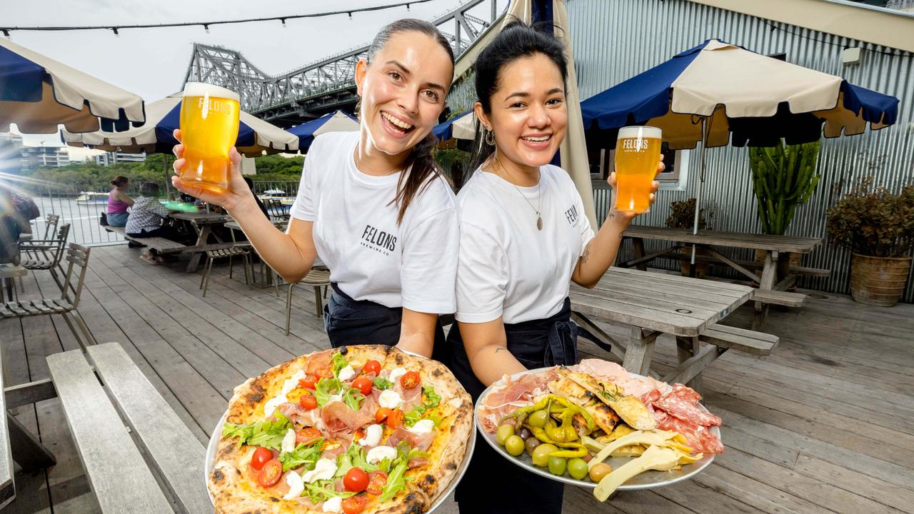 Felons Brewery staff Clara Baredes and Stephany Manipis. Picture: Richard Walker