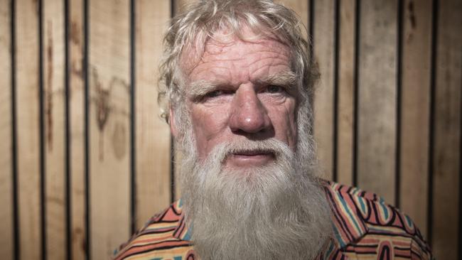 Dark Emu author Bruce Pascoe at the Ballawinne festival in Cygnet, Tasmania. Picture: LUKE BOWDEN