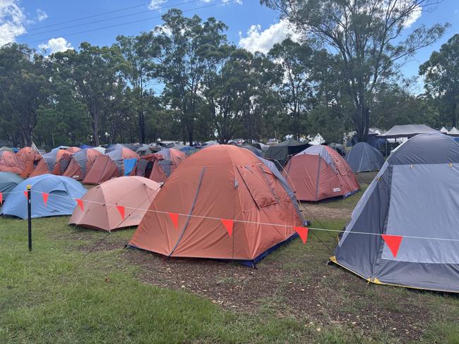 Thousands of tents have been erected at the showgrounds.