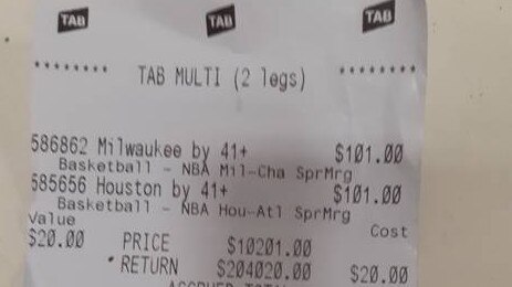 A Western Sydney punter won big with this bet on the NBA. Picture: supplied