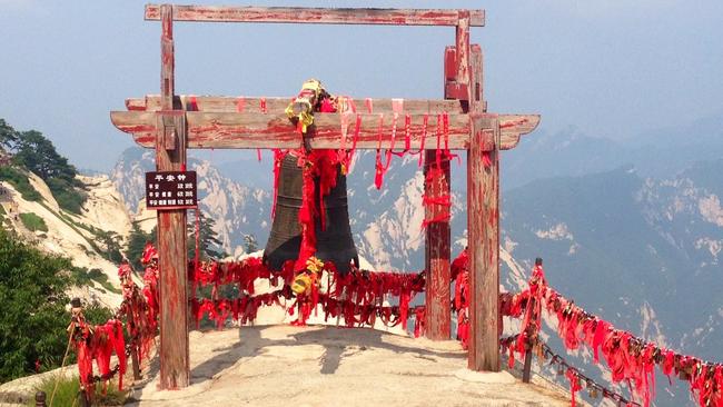 Mt Huashan in China, one of the world’s most perilous mountain treks.