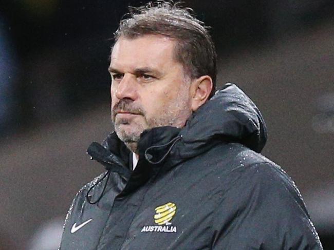 MELBOURNE, AUSTRALIA - SEPTEMBER 05: Socceroos head coach Ange Postecoglou looks on during the 2018 FIFA World Cup Qualifier match between the Australian Socceroos and Thailand at AAMI Park on September 5, 2017 in Melbourne, Australia.  (Photo by Michael Dodge/Getty Images)