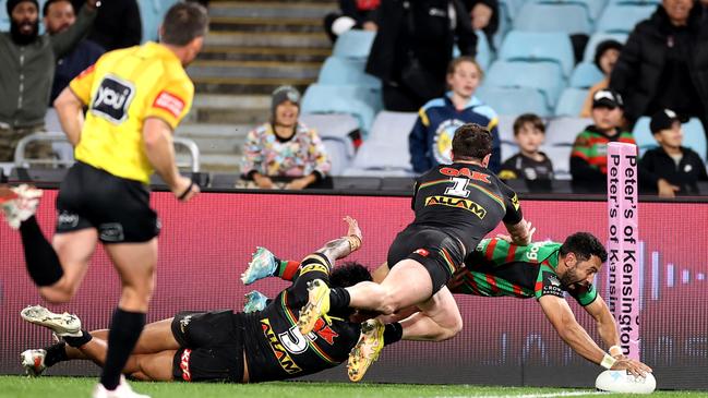 Alex Jhnston continued his try-scoring form against the Panthers. Picture: Cameron Spencer/Getty Images