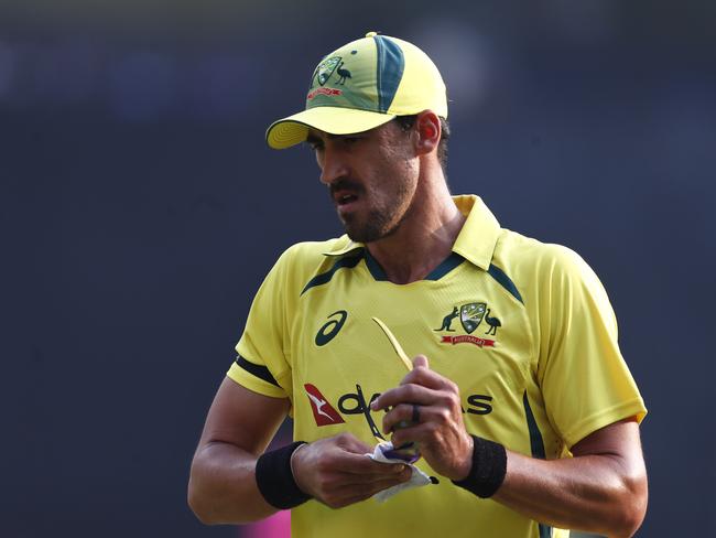 Mitchell Starc has withdrawn from Australia’s Champions Trophy squad. Picture: Gett