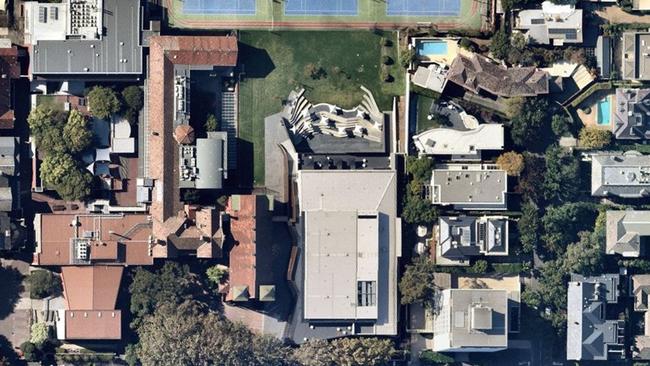 Aerial shot of Melbourne Girls Grammar in 2022. Picture: Nearmap