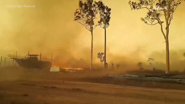 Firestorm filmed right outside Queensland property