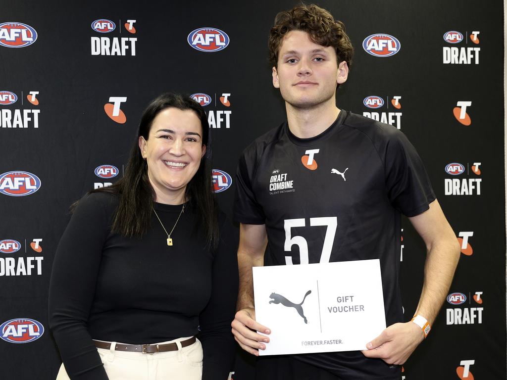 Academy talent Joel Cochran took our the two-kilometre time trial at the recent draft combine. Picture: Martin Keep/AFL Photos/via Getty Images