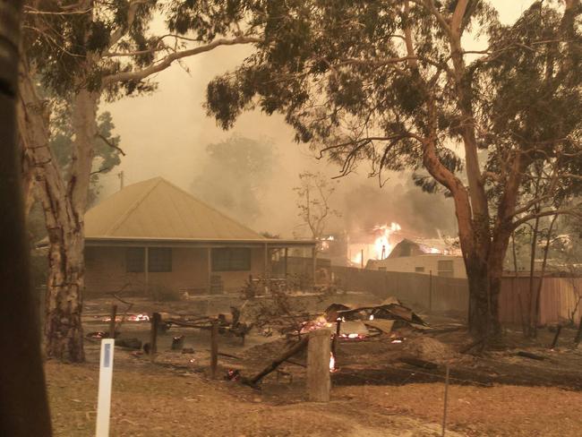 Supplied image to run with Police bravery awards. Devastation at Mallacoota.