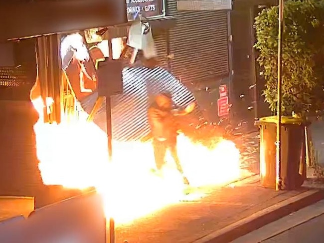 Police have released dramatic footage of a arson attack on a Glenroy tobacco store.