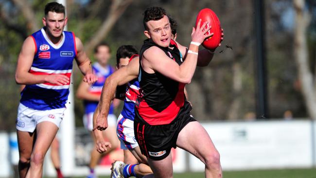 Pascoe Vale star Ben Allan on the burst. Picture: Jamie Morey