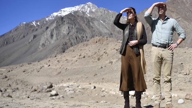 The Duke and Duchess of Cambridge during their visit to the Chiatibo glacier in the Hindu Kush mountain range in the Chitral District of Khyber-Pakhunkwa Province, Pakistan.