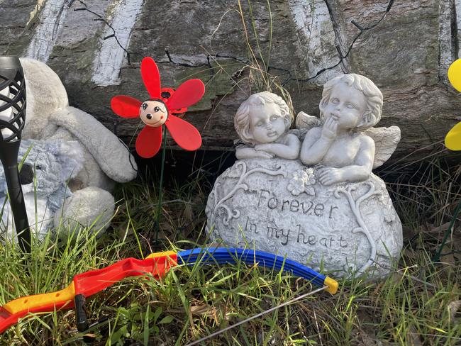 Memorials have been set up near the home where the boys were found. Picture: Supplied