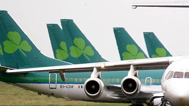 17/10/2000. Aircraft of Ireland's national airline Aer Lingus, sit on the apron at Dublin Aiport, Ireland, in this file photo...