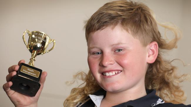 Noah Macgowan has been named The Advertiser’s 2023 Kid Mullet Cup winner. Picture Dean Martin