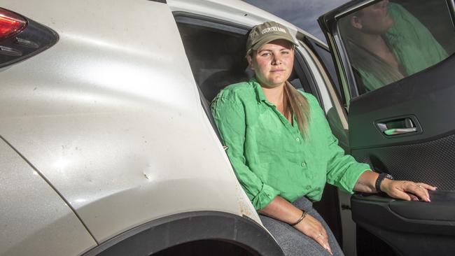 Maddy Sears was terrified when her car was surrounded by a group of 20 juveniles in Margaret St. Picture: Nev Madsen.