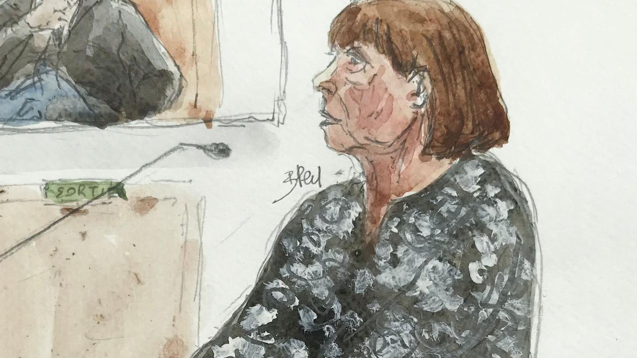 A court sketch of Ms Pelicot testifying. Picture: Benoit Peyrucq/AFP