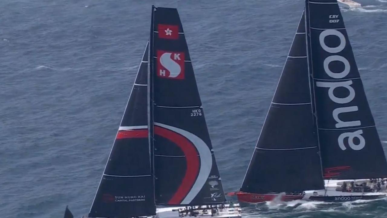 Comanche and Law Connect clash in the early stages of the Sydney to Hobart.