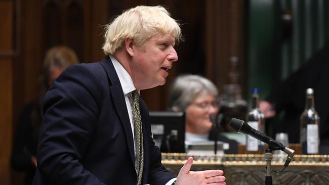 Boris Johnson addresses the House of Commons on Monday night. Picture: AFP