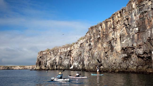 Kayaking and paddle-boarding in the Galapagos Islands.