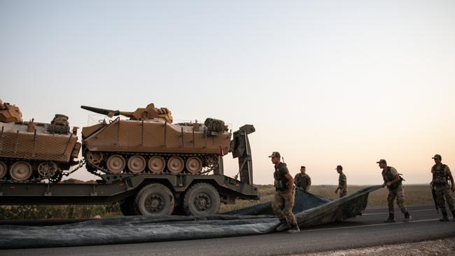 Turkey’s assault on the Syrian Kurdish forces has sparked fears the offensive could lead to captured fighters they held, escaping and reconstituting the group. Picture: Getty Images